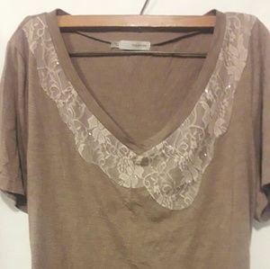 ⭐Lace detail vneck